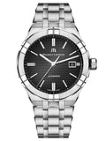 Maurice Lacroix Aikon Automatic Black Dial Silver Steel Strap Watch For Men - AI6008-SS002-330-1