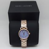 Marc Jacobs Mini Baker Blue Dial Rose Gold Steel Strap Watch for Women - MBM3285