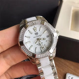 Tag Heuer Aquaracer Diamonds White Dial Two Tone Steel Strap Watch for Women - WAY131F.BA0914