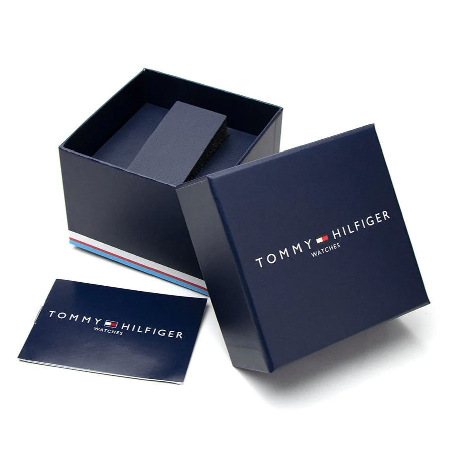 Tommy Hilfiger Troy Chronograph Black Dial Black Leather Strap Watch For Men - 1792110