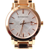 Burberry The City White Dial Rose Gold Steel Strap Watch for Women - BU9004