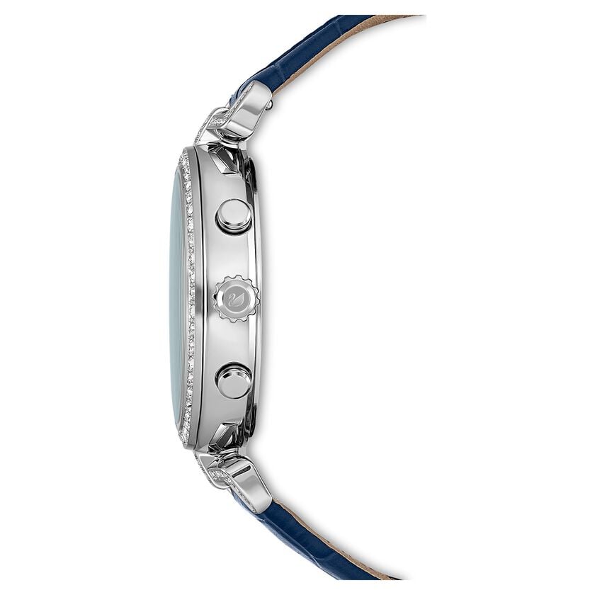 Swarovski Era Journey Blue Dial Blue Leather Strap Watch for Women - 5479239