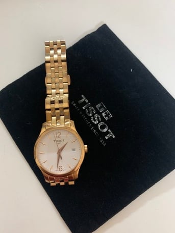 Tissot T Classic Tradition Lady White Dial Rose Gold Steel Strap Watch for Women - T063.210.33.037.00