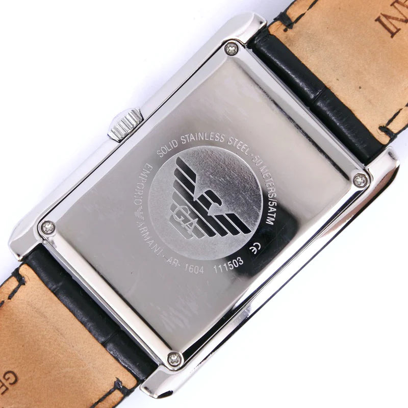 Emporio Armani Classic Analog Black Dial Black Leather Strap Strap Watch For Men - AR1604