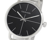 Calvin Klein Even Black Dial Silver Mesh Bracelet Watch for Women - K7B23121