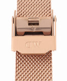Daniel Wellington Petite Melrose Pink Dial Rose Gold Mesh Strap Watch For Women - DW00100368