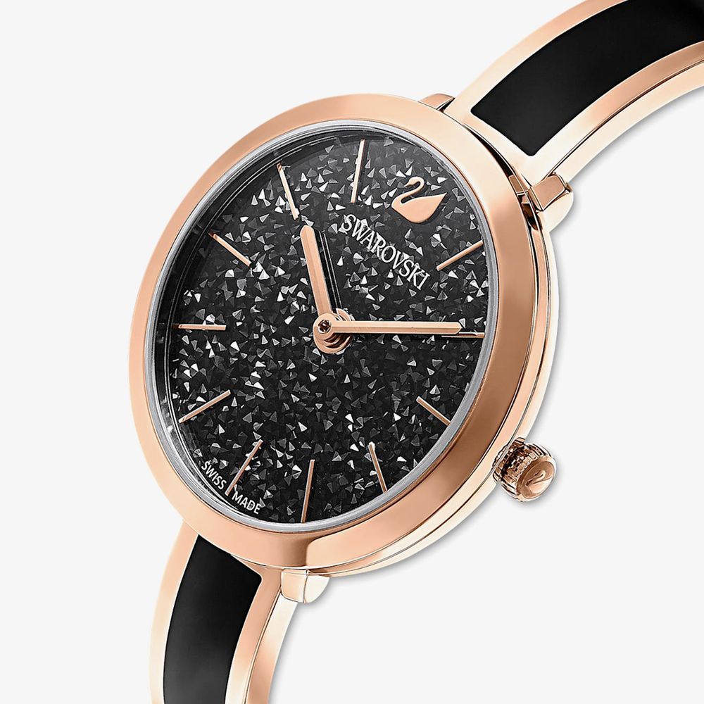 Swarovski Crystalline Delight Black Dial Two Tone Steel Strap Watch for Women - 5580530