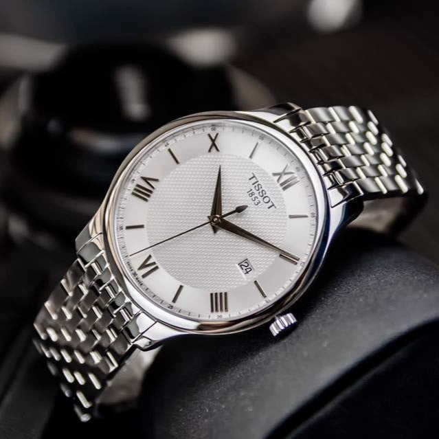 Tissot T Classic Tradition Silver Dial Silver Steel Strap Watch For Men - T063.610.11.038.00
