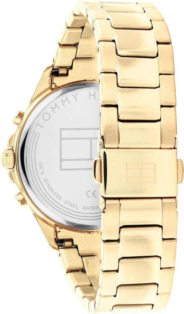 Tommy Hilfiger Claudia White Dial Gold Steel Strap Watch for Women - 1781742