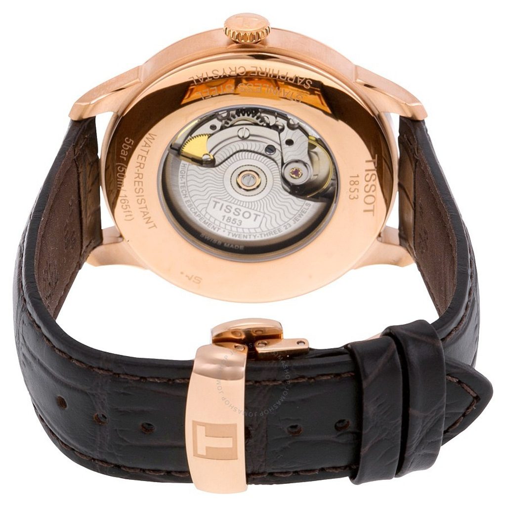 Tissot Chemin des Tourelles Powermatic 80 Brown Dial Brown Leather Strap Watch for Men - T099.407.36.448.00