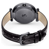 Swarovski Crystalline Wonder Black Dial Black Leather Strap Watch for Women - 5664311