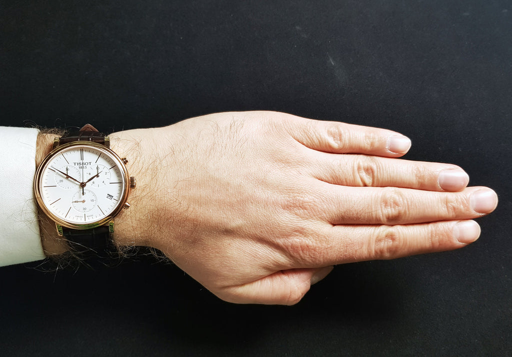 Tissot Carson Premium Chronograph Silver Dial Brown Leather Strap Watch For Men - T122.417.36.033.00