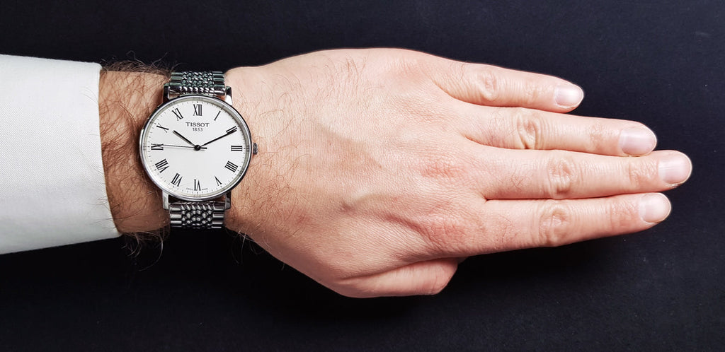 Tissot T Classic Everytime White Dial Silver Mesh Bracelet Watch For Men - T109.410.11.033.00