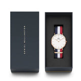 Daniel Wellington Classic Cambridge White Dial Two Tone NATO Strap Watch For Men - DW00100003