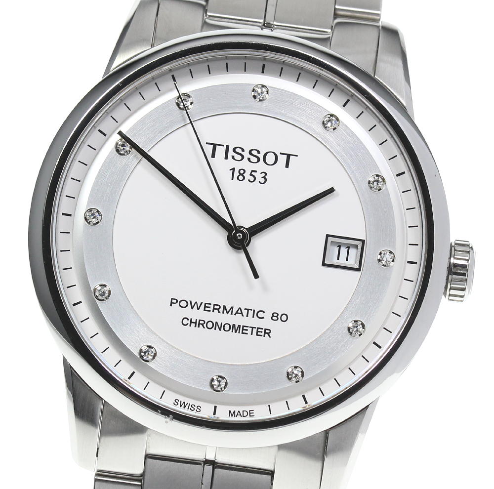 Tissot T Classic Luxury Powermatic 80 White Dial Silver Steel Strap Watch For Men - T086.408.11.016.00