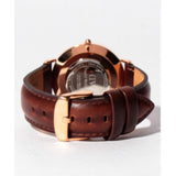 Daniel Wellington Dapper Bristol White Dial Brown Leather Strap Watch For Men - DW00100086