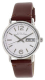 Marc Jacobs Fergus White Dial Brown Leather Strap Watch for Women - MBM8649