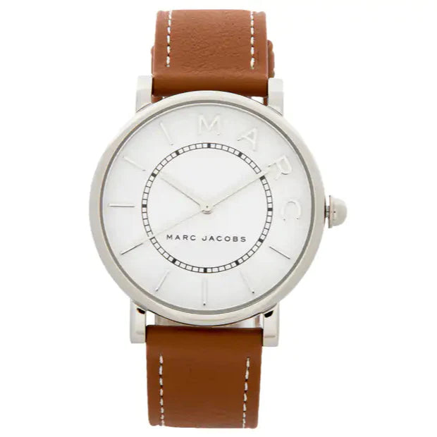 Marc Jacobs Roxy White Dial Brown Leather Strap Watch for Women - MJ1571