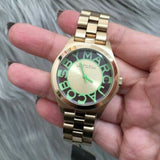 Marc Jacobs Henry Gold Dial Gold Steel Strap Watch for Women - MBM3295