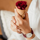 Daniel Wellington Classic Roselyn White Dial Red NATO Strap Watch For Women - DW00100271