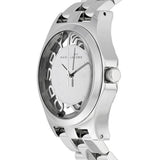 Marc Jacobs Henry Transparent Silver Dial Silver Steel Strap Watch for Women - MBM3205