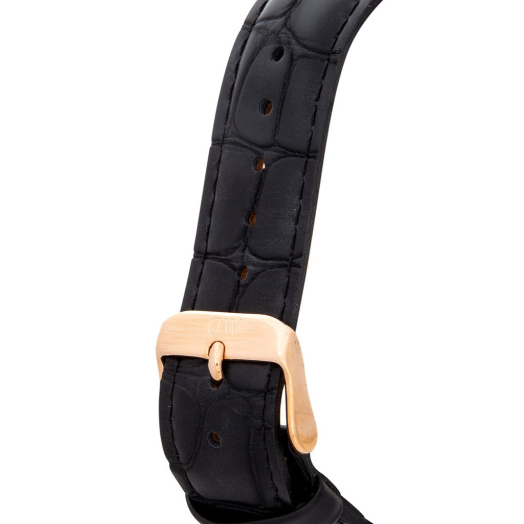 Daniel Wellington Dapper Reading White Dial Black Leather Strap Watch For Men - DW00100107