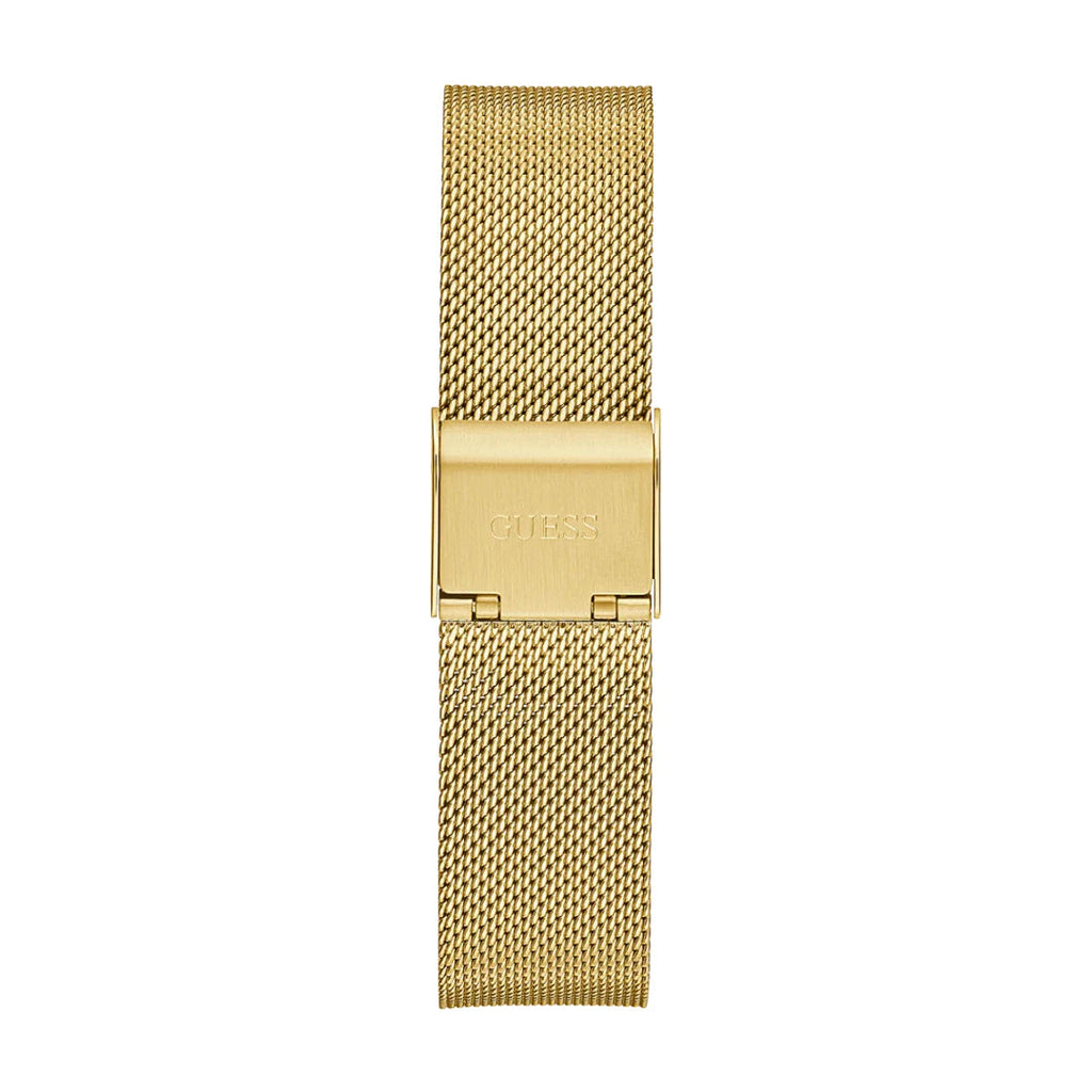 Guess Iconic Diamonds Gold Dial Gold Mesh Bracelet Watch For Women - GW0477L2