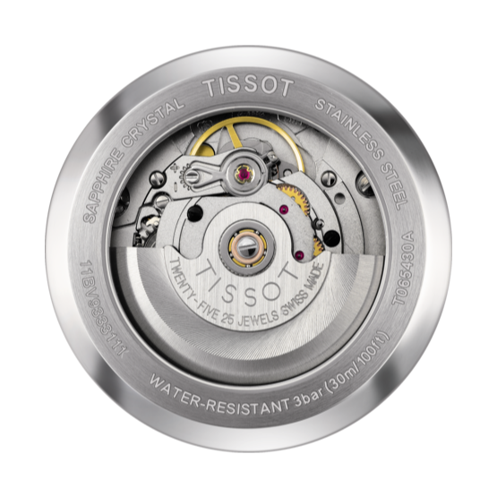 Tissot Automatics III Steel White Dial Brown Leather Strap Watch For Men - T065.430.16.031.00