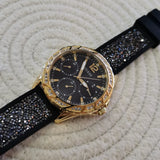 Guess Swirl Quartz Black Dial Black Silicone Strap Watch for Women - W1096L3