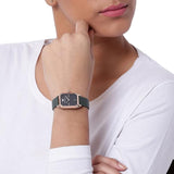 Emporio Armani Gioia Analog Black Mother of Pearl Dial Green Leather Strap Watch For Women - AR11149