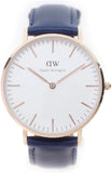 Daniel Wellington Classic Somerset White Dial Blue Leather Strap Watch For Men - DW00100121