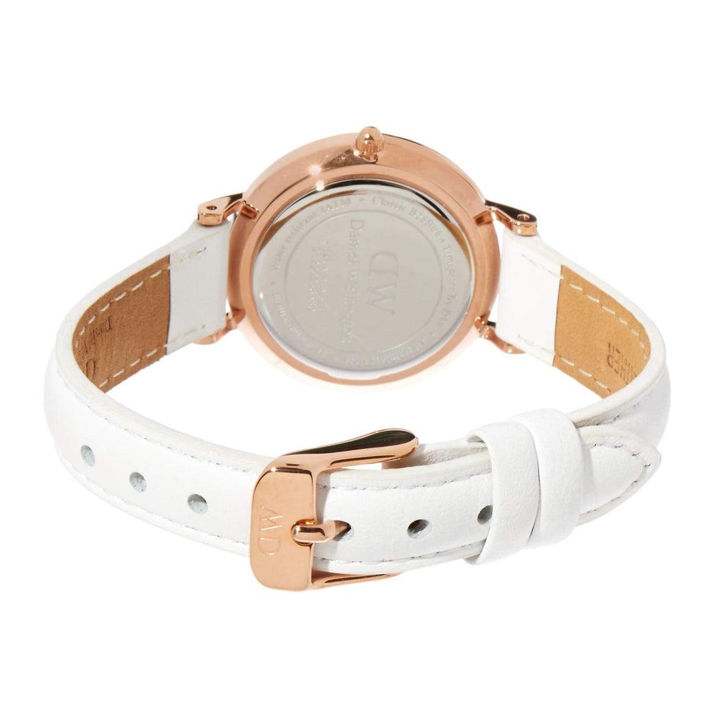 Daniel Wellington Petite White Dial White Leather Strap Watch For Women - DW00100249