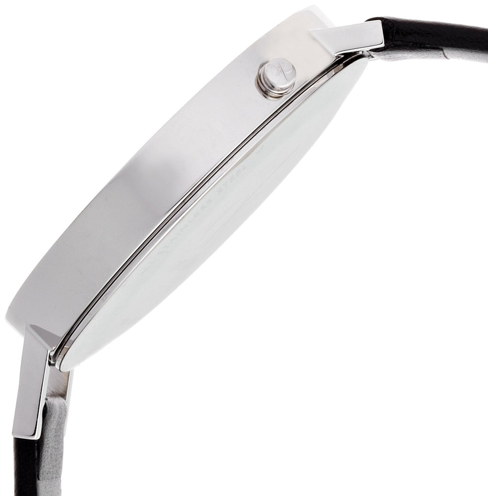 Calvin Klein Equal Black Dial Black Leather Strap Watch for Women - K3E231C1