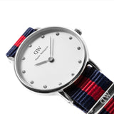 Daniel Wellington Classy Oxford White Dial Two Tone Nylon Strap Watch For Women - DW00100072