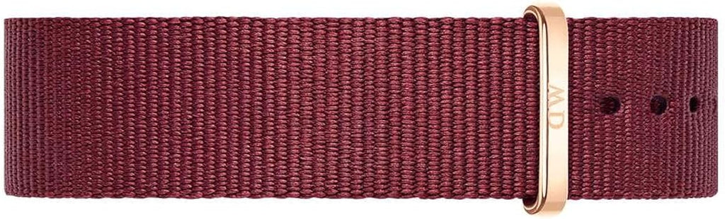 Daniel Wellington Classic Roselyn Black Dial Maroon Nylon Strap Watch For Women - DW00100273