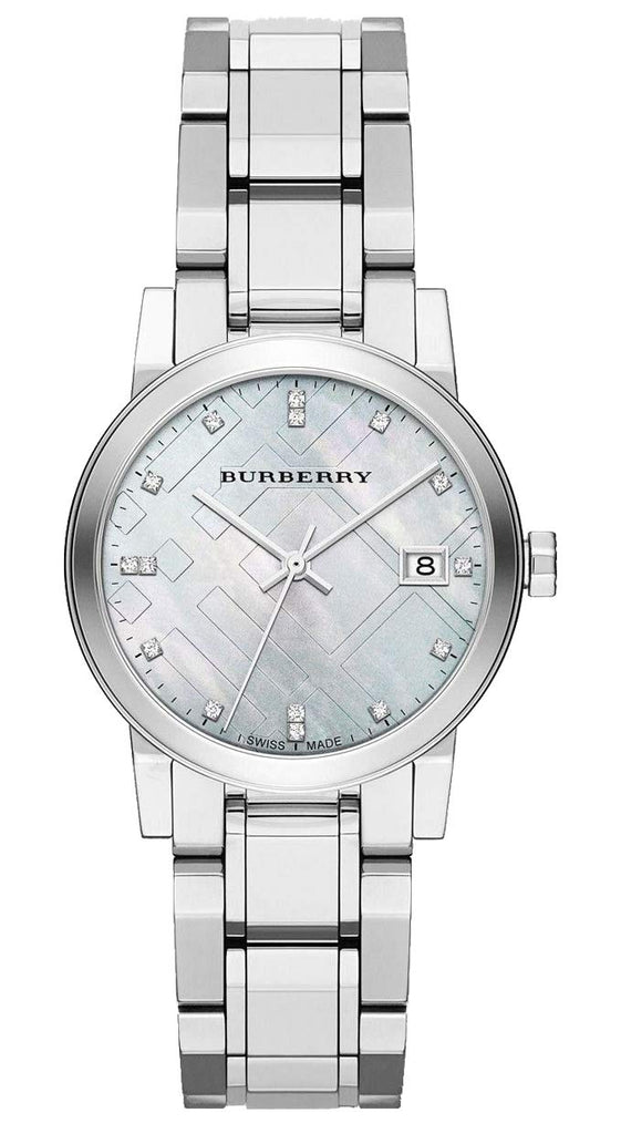 Burberry The City Diamonds Silver Dial Silver Steel Strap Watch for Women - BU9125