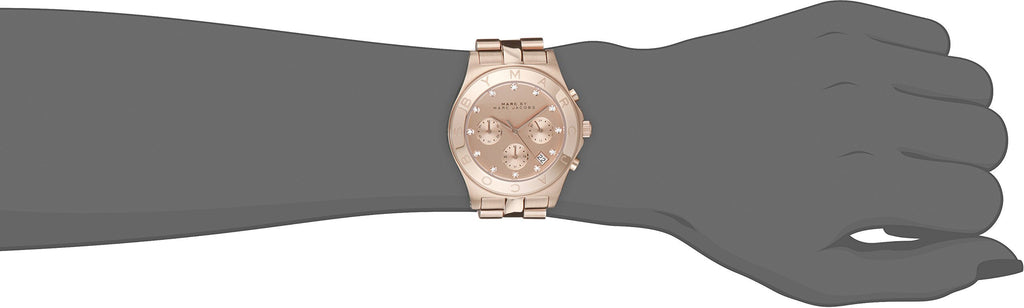 Marc Jacobs Blade Chronograph Rose Gold Dial Rose Gold Steel Strap Watch for Women - MBM3102