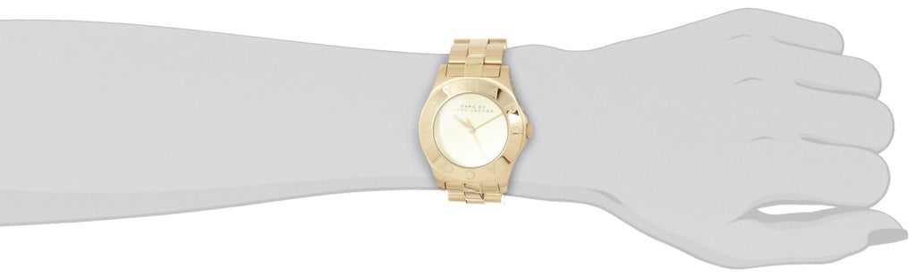 Marc Jacobs Blade Gold Dial Gold Steel Strap Watch for Women - MBM3126