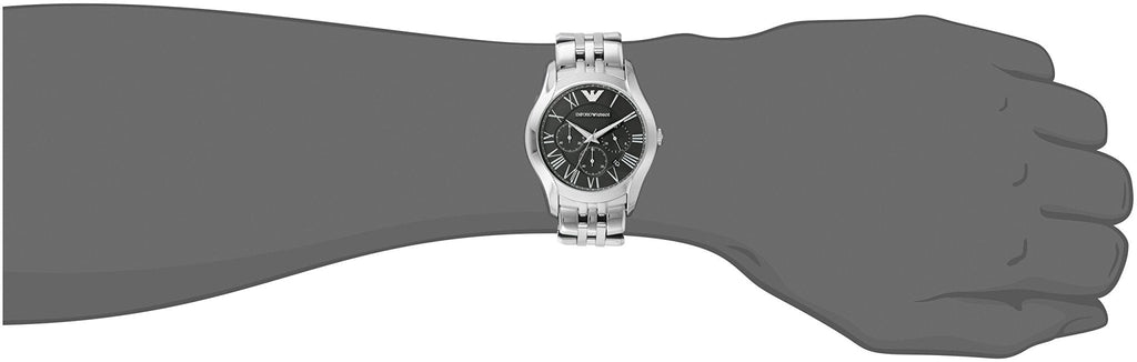 Emporio Armani Classic Chronograph Black Dial Silver Steel Strap Watch For Men - AR1786