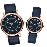 Marc Jacobs Roxy Navy Blue Dial Navy Blue Leather Strap Watch for Women - MJ1539