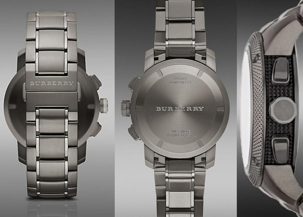 Burberry Endurance Chronograph Quartz Black Dial Black Steel Strap Watch For Men - BU9801