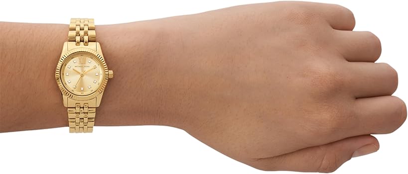 Michael Kors Lexington Analog Gold Dial Gold Steel Strap Watch for Women - MK4741