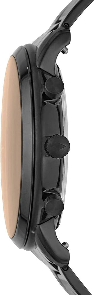 Fossil Neutra Chronograph Black Dial Black Steel Strap Watch for Men - FS5525