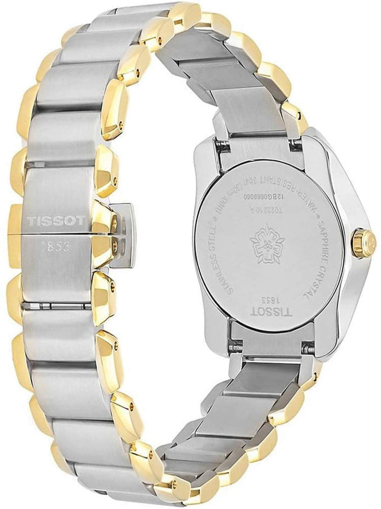 Tissot T Wave Mother of Pearl Dial Two Tone Steel Strap Watch for Women - T023.210.22.117.00