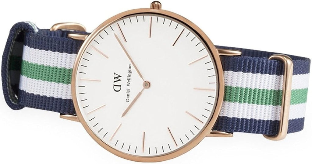 Daniel Wellington Classic Nottingham White Dial Two Tone NATO Strap Watch For Men - 0108DW