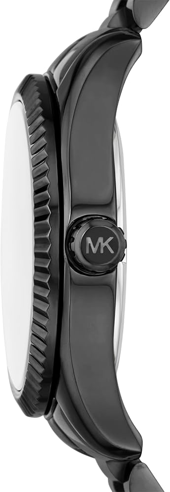 Michael Kors Lexington Lux Black Dial Black Steel Strap Watch For Women - MK7442