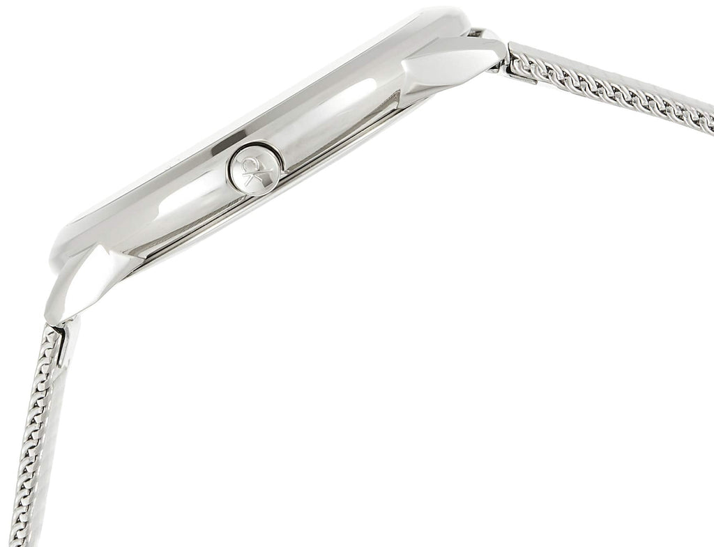 Calvin Klein Minimal White Dial Silver Mesh Bracelet Watch for Men - K3M2112Y