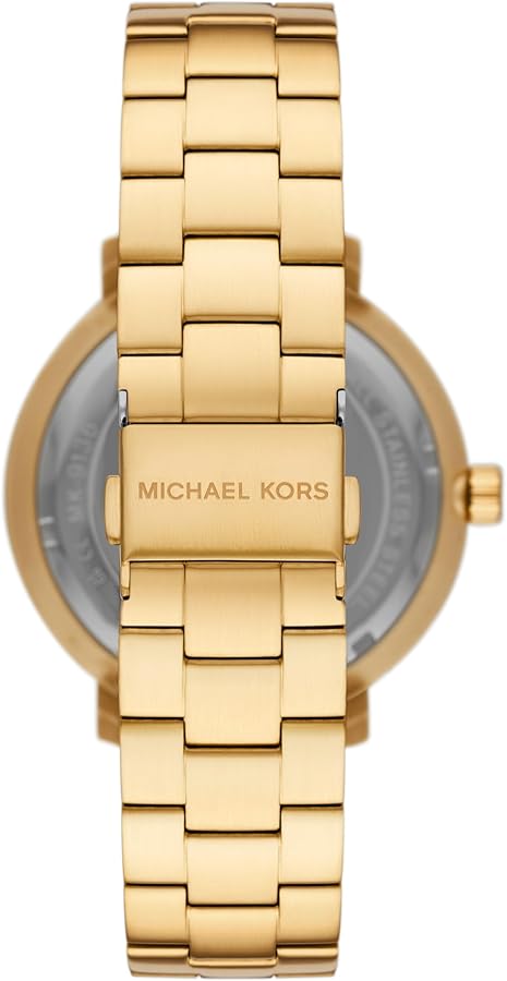 Michael Kors Blake Quartz Black Dial Gold Steel Strap Watch for Men - MK9136