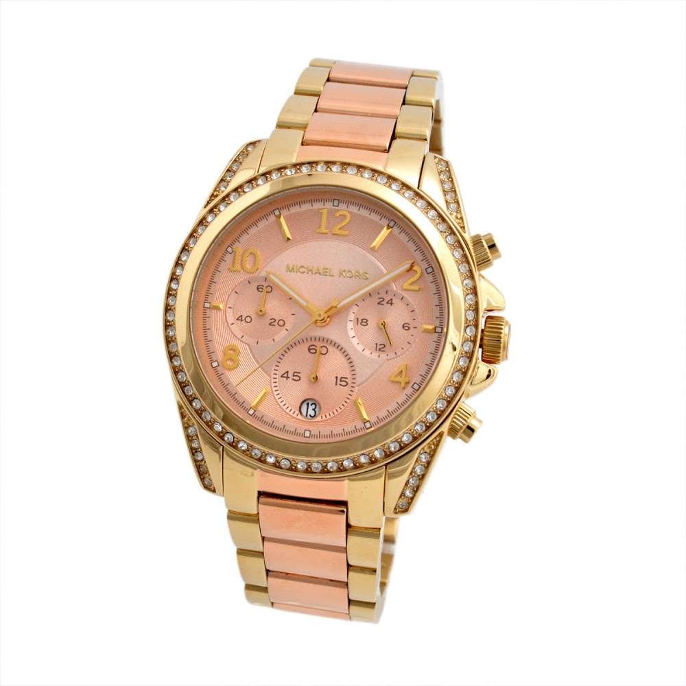 Michael Kors Blair Chronograph Rose Gold Dial Two Tone Steel Strap Watch for Women - MK6316