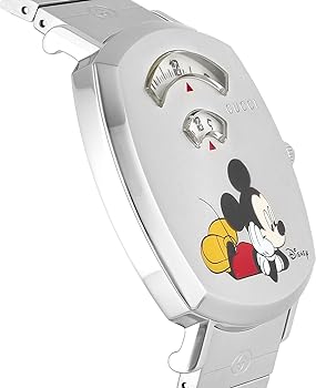 Gucci Grip Disney Mickey Mouse Silver Dial Silver Steel Strap Watch For Women - YA157418